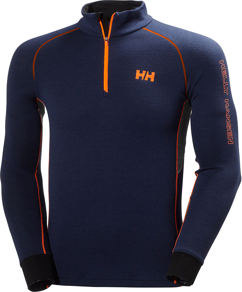 Helly Hansen Mens HH Warm Flow High Neck 1 2 Zip Baselayer E Outdoor